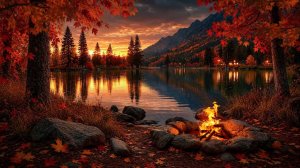 ТЁПЛЫЙ ОСЕННИЙ КОСТЁР В ЛЕСУ 🍂🔥 ПРИЯТНЫЙ ТРЕСК ДРОВ И СПОКОЙНЫЕ ЗВУКИ ПРИРОДЫ
