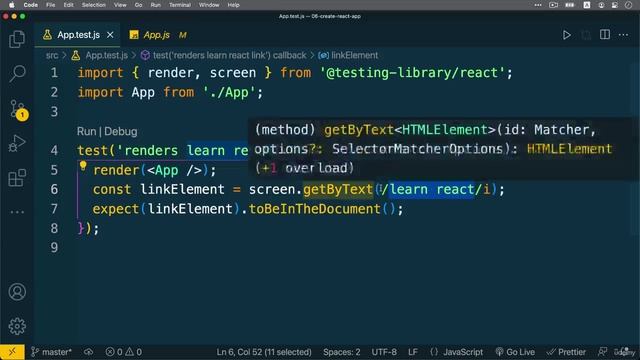106 - Тестирование приложения с помощью npm test