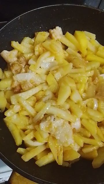 картошечка,на свиных гренках .