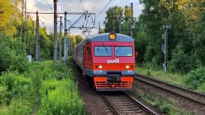 ЭТ2М 041 имени Героя России Воробьёва Б. А. на перегоне Ржевка - Мельничный Ручей. Пл. Пост Ковалëво