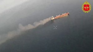 БПЛА Герань-4 Сикер и Гербера-сикер поразили сухогруз в районе о. Змеиный