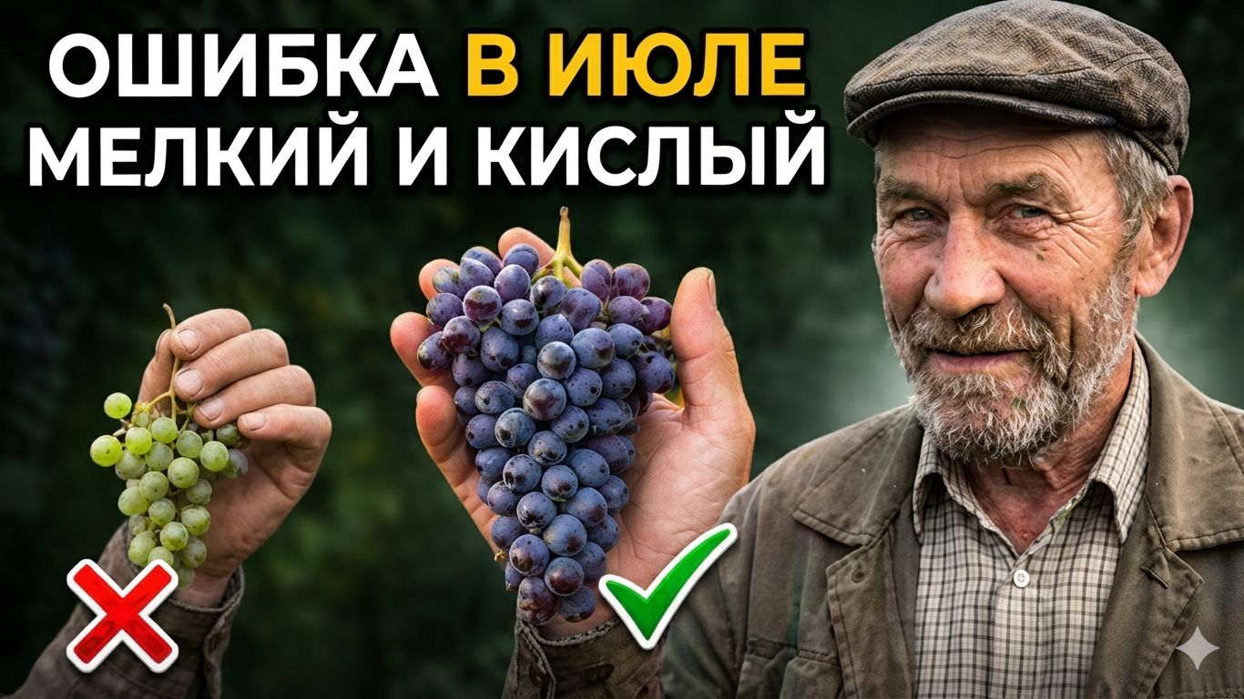 Июльская ошибка, из-за которой виноград остаётся мелким и кислым