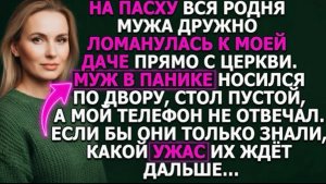На Пасху родня мужа ломанулась на мою дачу.Стол пустой,муж в панике.Знали бы они,какой ужас их ждёт!