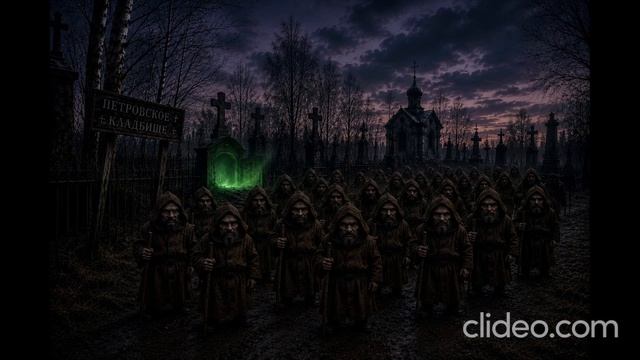 карлики в балахонах на кладбище. история