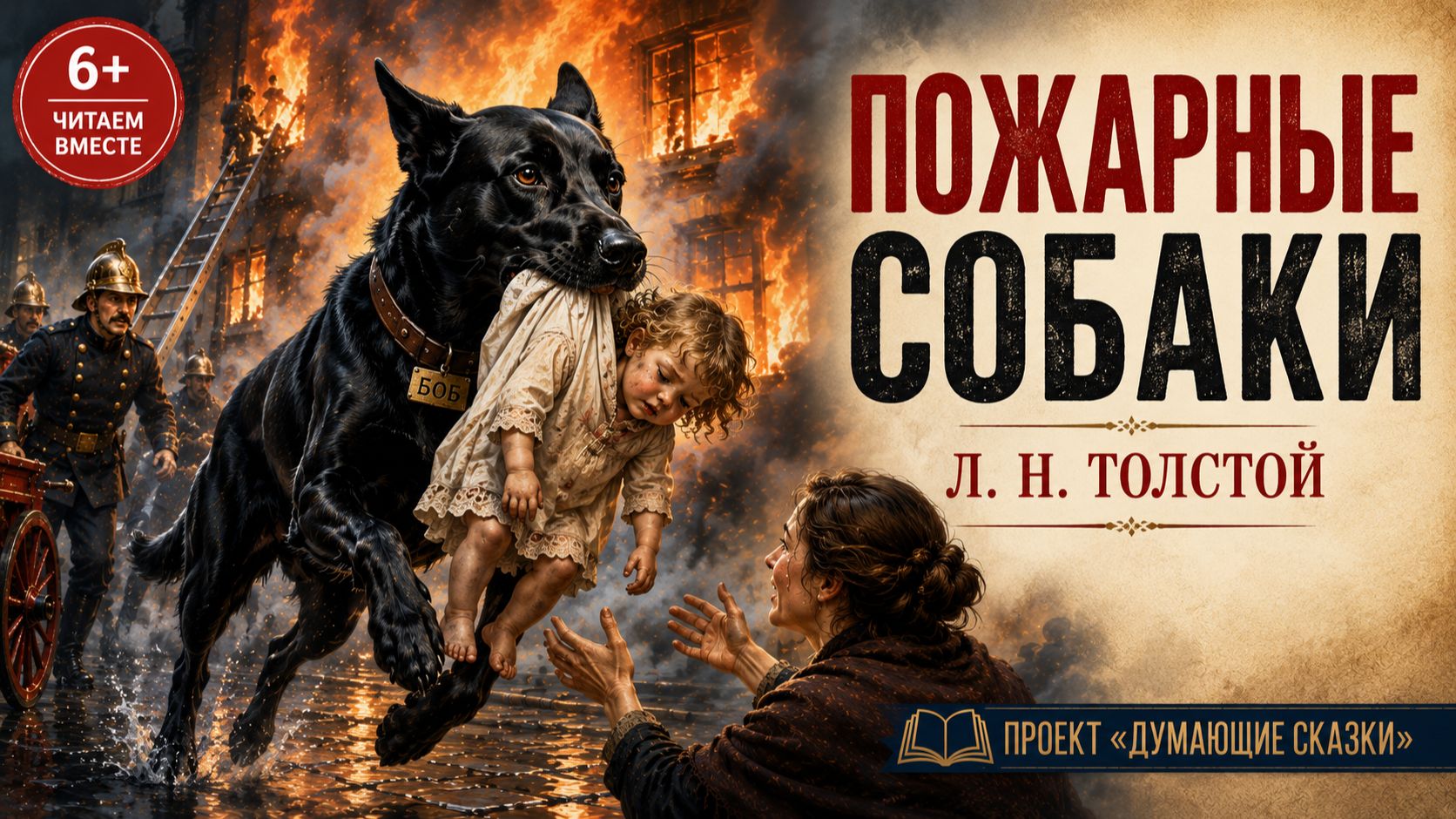 ПОЖАРНЫЕ СОБАКИ. Л. Н. Толстой. История о храброй собаке Бобе. Думающие сказки смотреть онлайн