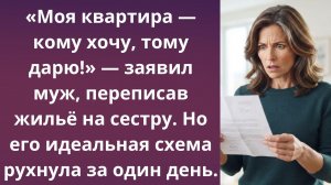Муж тайком переписал квартиру | Истории из жизни
