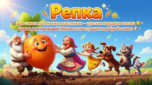 🥕👶✨ «Репка» для самых маленьких в картинках — русская народная сказка | Сказка для малышей