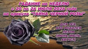 «ВАША НЕДЕЛЯ с 20 по 26 ИЮЛЯ 2026»: ГАДАНИЕ на ОРАКУЛЕ «ТАЙНА ЧЕРНОЙ РОЗЫ» для РОЖДЕННЫХ ЛЕТОМ!!!