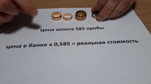 Стоимость грамма золота 585 пробы.