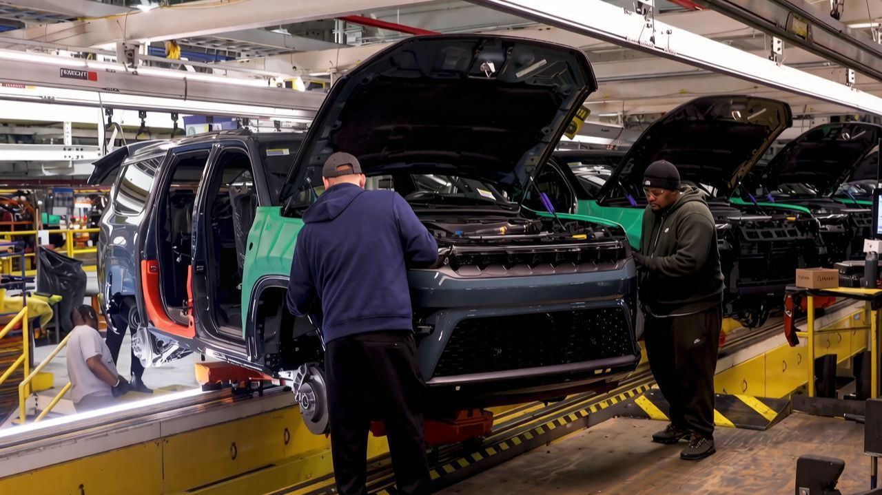 Как проходит производство Jeep Grand Wagoneer 2026 модельного года на заводе в Мичигане.