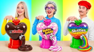 Радужная VS Шоколадная VS Розовая Еда Кулинарный Челлендж # Битвы с Едой от Bubba DO Challenge