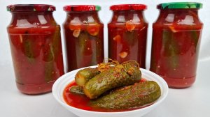 ОГУРЦЫ с оглушительным хрустом 🥒 Просто залейте огурцы ТОМАТНЫМ СОУСОМ! ВКУСНЯТИНА НА ЗИМУ!