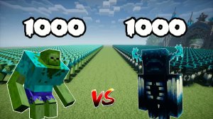 1000 зомби-мутантов против 1000 Стражей | Minecraft