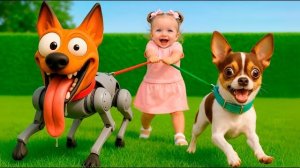 🤖 РОБО-ПЕС против Настоящей Собаки! 🐕 Хэллоуин КВЕСТ! 🧱 Строим ЛЕГО-Дом и Кафе! 🍔