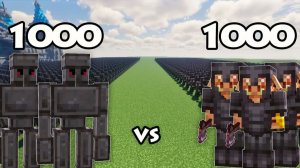 1000 незеритовых големов против 1000 незеритовых пиглинов-громил | Minecraft