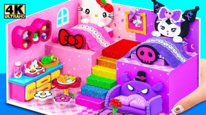 Постройте дом мечты Hello Kitty с 2 спальнями и фиолетовой комнатой для Куроми — миниатюрный ка