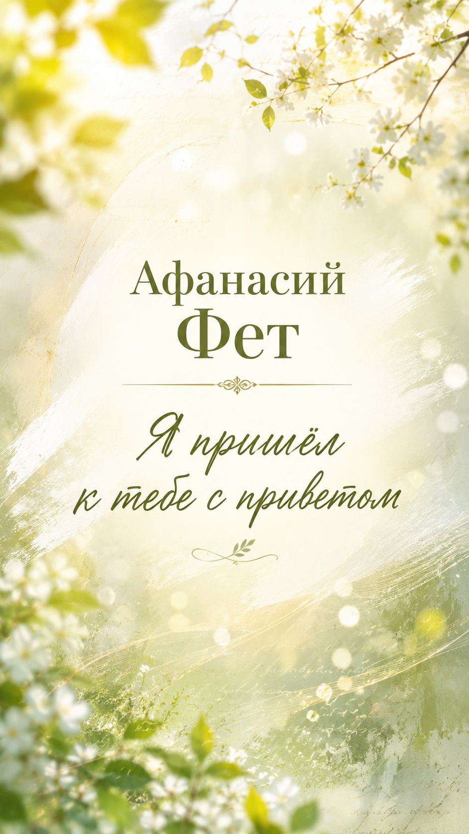 Афанасий Фет — «Я пришёл к тебе с приветом»