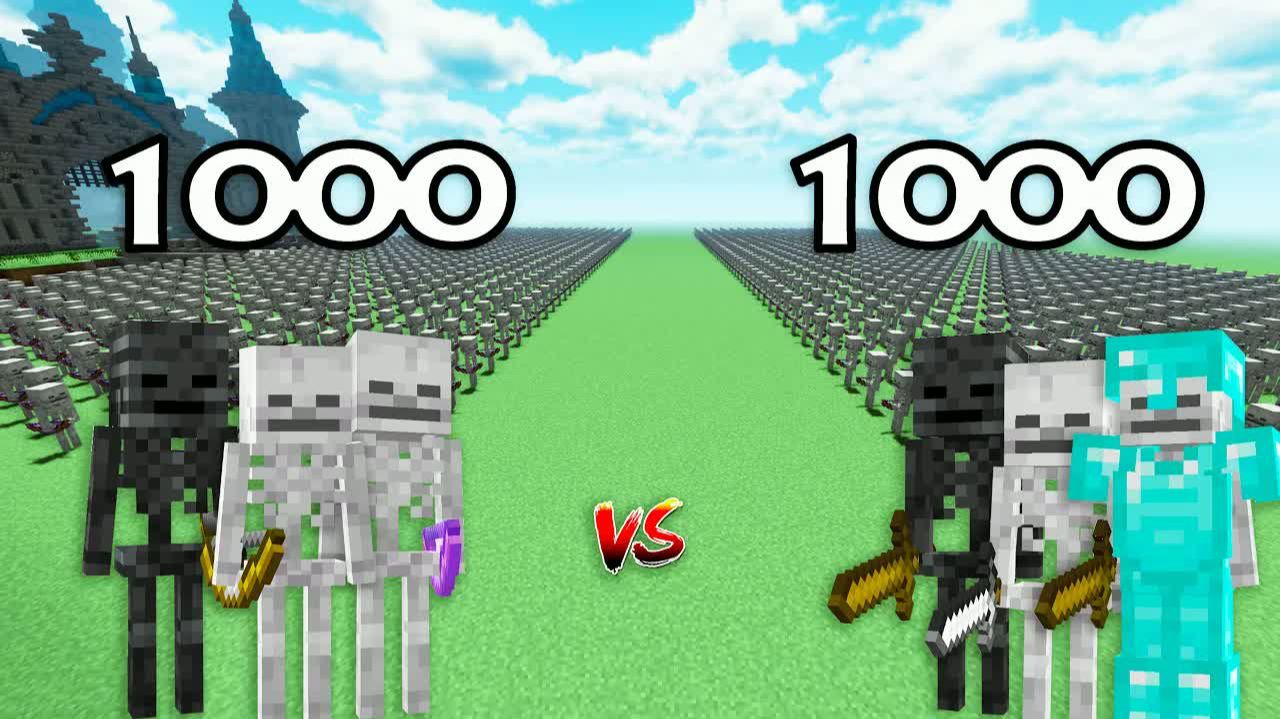 1000 скелетов против 1000 скелетов | Minecraft смотреть онлайн