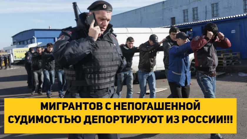 МИГРАНТОВ С НЕПОГАШЕННОЙ СУДИМОСТЬЮ ДЕПОРТИРУЮТ ИЗ РОССИИ!!! смотреть онлайн