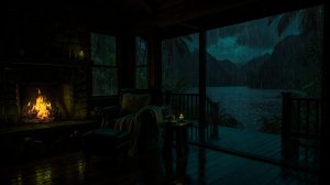 НОЧНОЙ ДОЖДЬ У КАМИНА 🌧️🔥 ШУМ ДОЖДЯ ДЛЯ СНА, ОТДЫХА И ГЛУБОКОГО РАССЛАБЛЕНИЯ
