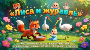 👶✨ «Лиса и журавль» для самых маленьких — русская народная сказка | Аудиосказка для малышей