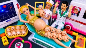 10 минут удовольствия от распаковки набора «Семейство кукол Барби» 🚑💖 машинки скорой помощи. АСМР