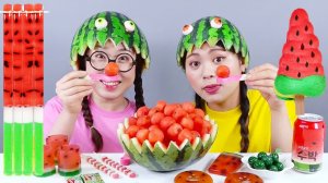 Десерт из арбузного фруктового желе Мукбанг ДОНА DONA