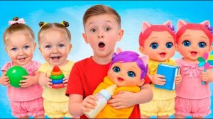 🍼 НЯНЯ Ники Потерял Малышку Еву! 🔍 Масштабные ПОИСКИ! 🧱 Строим Трехэтажный ЛЕГО-Дом! 🏰