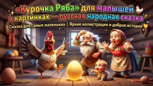 🐔🥚👶✨ «Курочка Ряба» для малышей в картинках — русская народная сказка|Сказка для самых маленьких