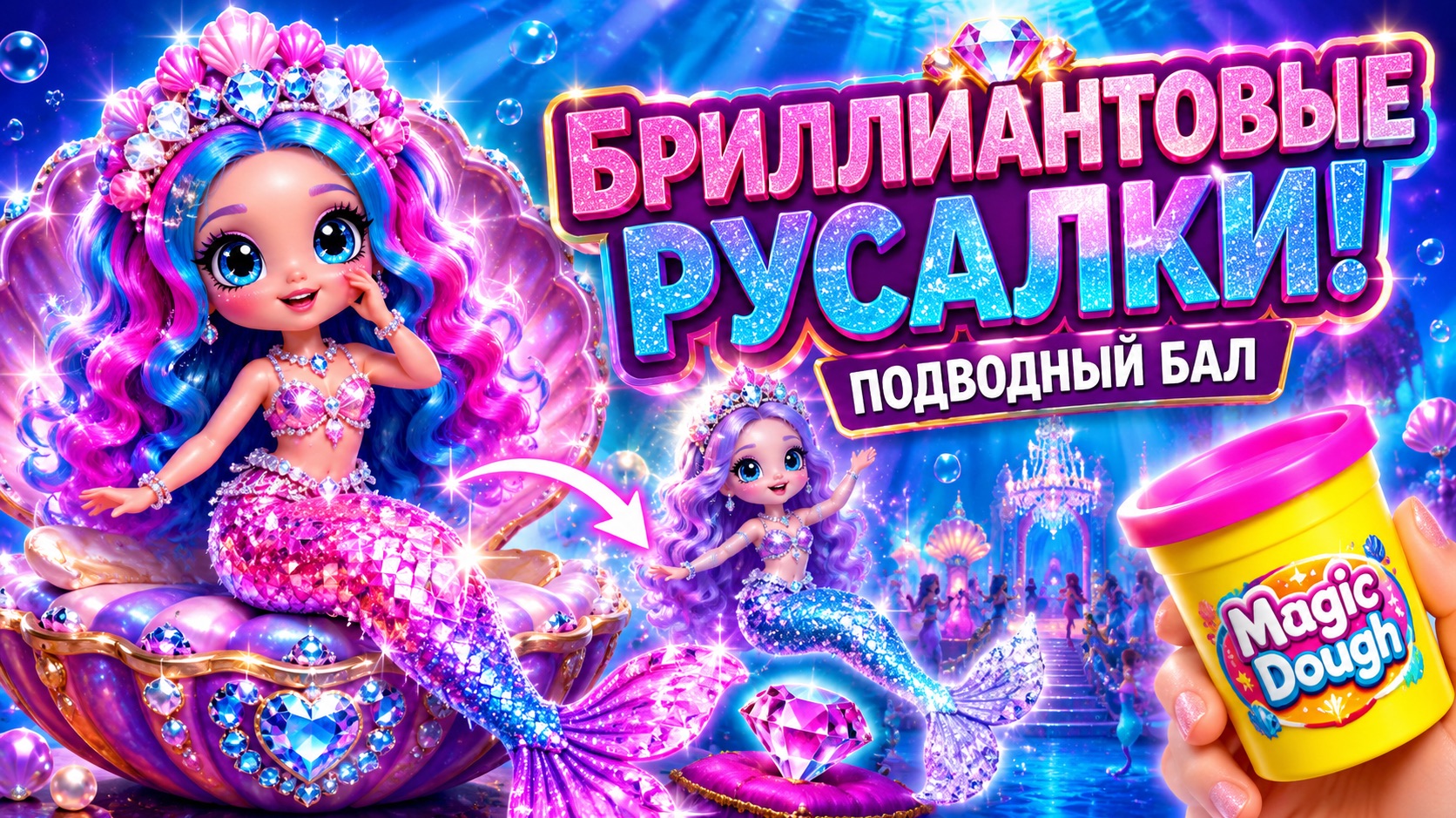 Бриллиантовое Преображение в Русалок для Подводного Бала! DIY-поделки для кукол ЛОЛ ОМГ! смотреть онлайн