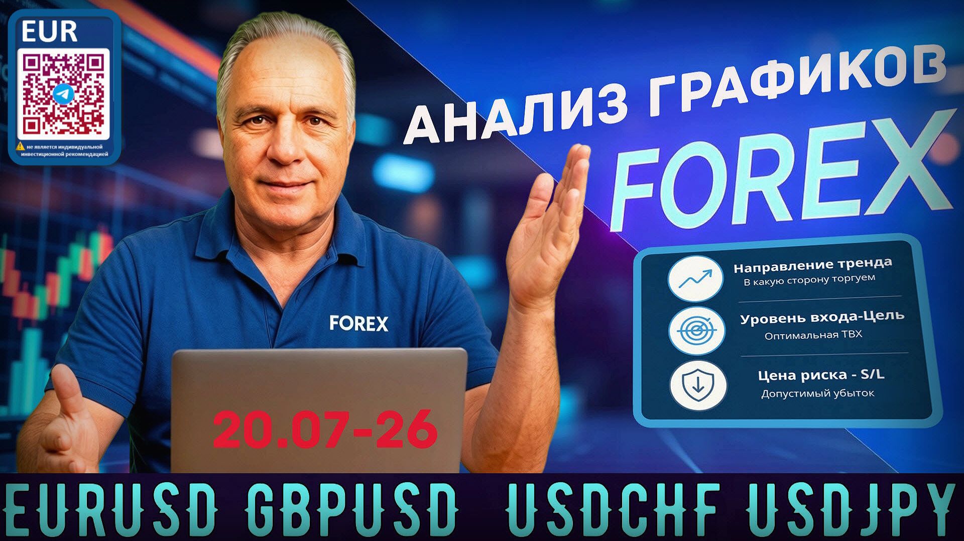 Полный Обзор на #FOREX.Теханализ в мастерской трейдера #AVZtradeInvest (визуал от 20.07/2026) смотреть онлайн
