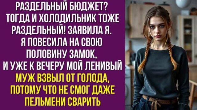 Раздельный бюджет Тогда и холодильник тоже раздельный!» — заявила я. Я повесила на свою половину Раздельный бюджет Тогда и холодильник тоже раздельный!» — заявила я. Я повесила на свою половину