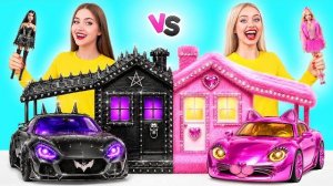 Строим Удивительный Кукольный Домик _ Черное vs Розовое Челлендж от Multi DO Smile