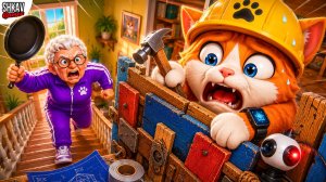 БАБУЛЯ ИДЁТ НА ВТОРОЙ ЭТАЖ?! СРОЧНО СТРОИМ БАЗУ! | I Am Cat VR