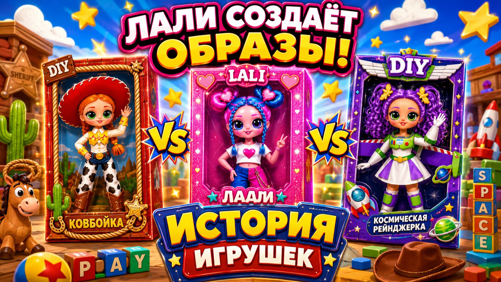 Лали Создаёт Образы для Персонажей «Истории игрушек»! DIY Поделки для Кукол ЛОЛ ОМГ! смотреть онлайн