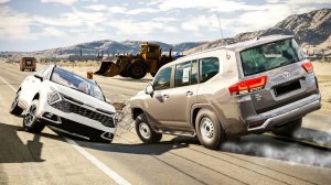 Жёсткие Аварии из-за Ям и Неровностей на Дороге в BeamNG Drive 🚧🔥 #1