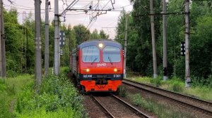 ЭД4М 0361 на перегоне Ржевка - Мельничный Ручей. Платформа Пост Ковалëво.