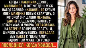 Истории из жизни/Теперь мы купим моей маме новую квартиру- заявил муж/Аудиорассказы муж свекровь