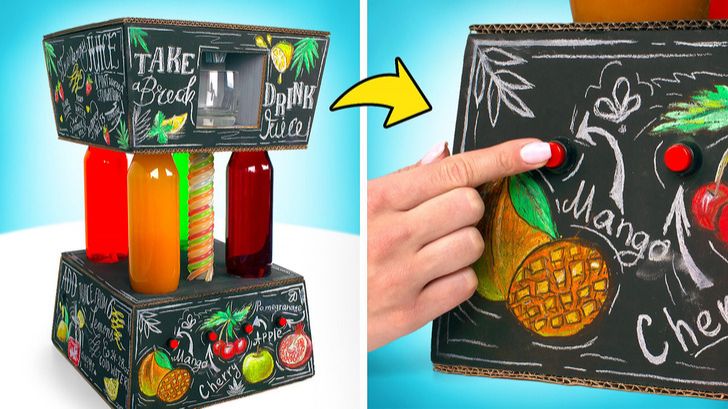 Как сделать картонную машину для смешивания соков! 🥤📦 Гениальный DIY смотреть онлайн