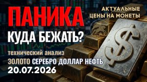 Паника на рынках. Куда бегут деньги? Анализ рынка золота, серебра, нефти, доллара 20.07.2026 г