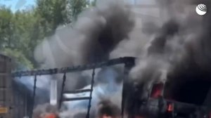 «Герани» ударили по стоянке с грузовиками, которые перевозили беспилотники ВСУ, сообщили в Миноборон