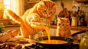 Мама-Кошка Подстригает мех на ферме и Шьет Тигровую Шапочку Для Котят Дома🐾🎩🐯