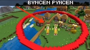 Вупсень и Рупсень не могут выйти из красного круга в деревне #деревня #майнкрафт #челендж