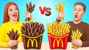 Челлендж. Шоколадная Еда vs Настоящая еда # Фантастические Лайфхаки с Едой от Multi DO Challeng