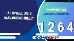 На что чаще всего жалуются сочинцы?