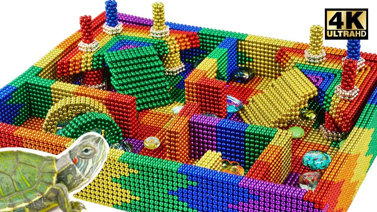 ASMR — Построй аквариум для рыб и черепах из магнитных шариков (удовлетворительно) | Мировая серия М
