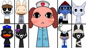 СПРУНКИ OC: ВСЕ ПЕРСОНАЖИ ANIMAL HOSPITAL — МЕДСЕСТРА,  БАРНИ, ДОКТОР ХАРЛОУ, КОТ, КРОЛИК, ЛИЗ, РОН