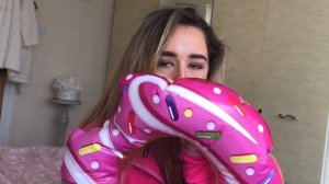ASMR INFLATABLES _ inflating and deflating strawberry arm bands and donut ring