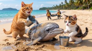 Муму спас жизнь на пляже! 🐬✨