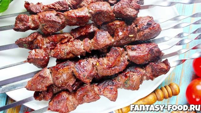 Шашлык из говядины в классическом маринаде с луком